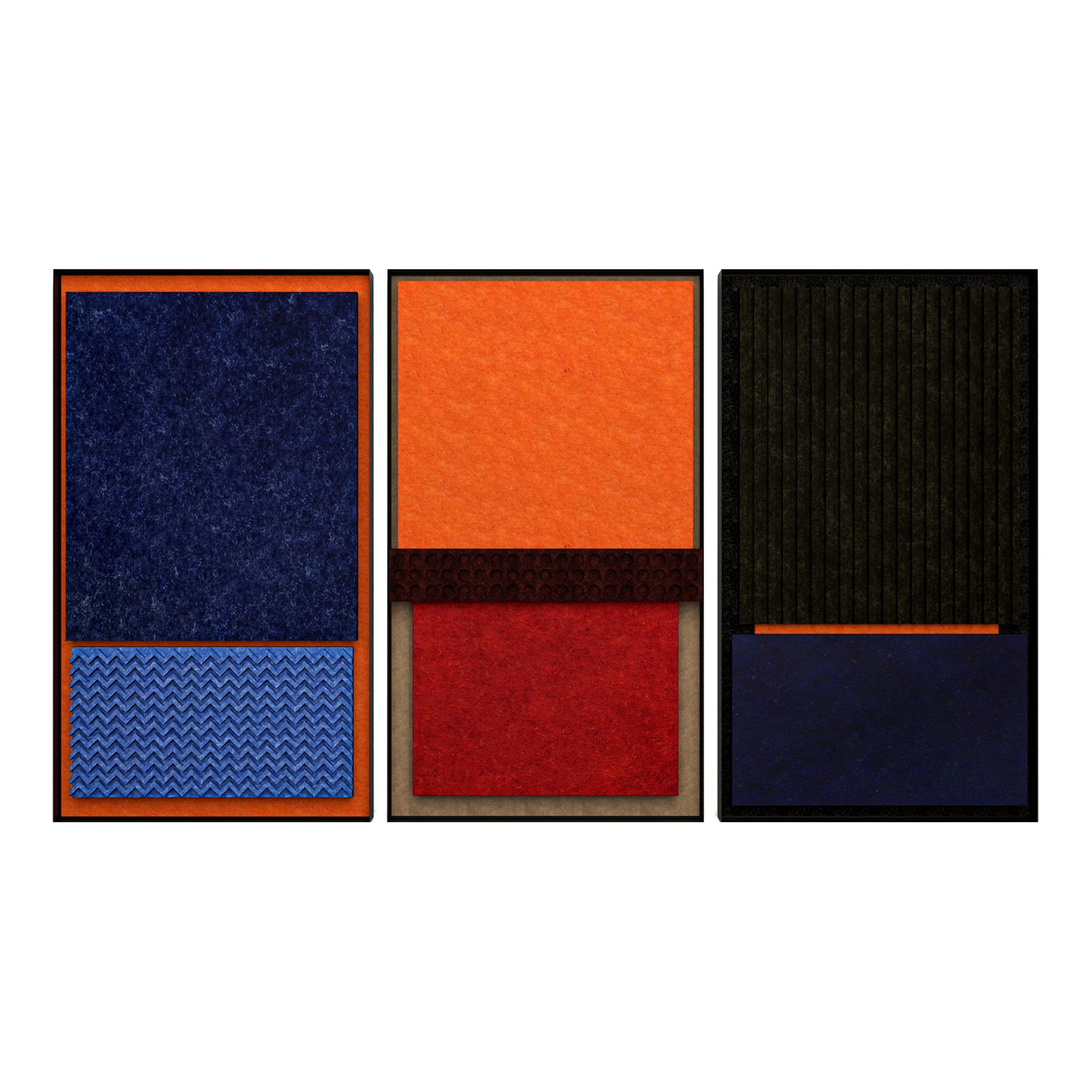 Color Field Acoustic Panel Set – Sculptural Colorfield Triptych