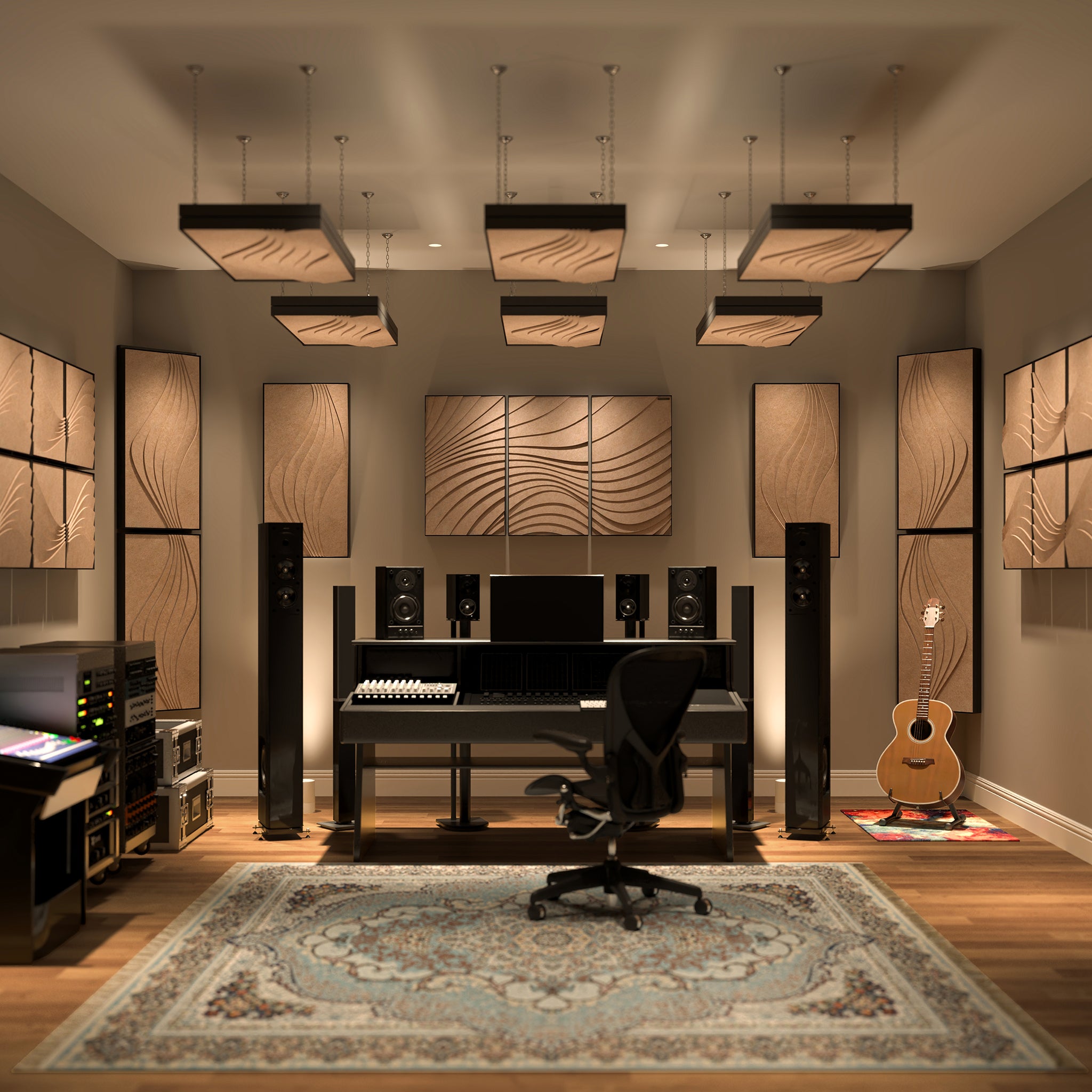 Wave Acoustic Panel Set – Silver Nimbus (3 Panels)