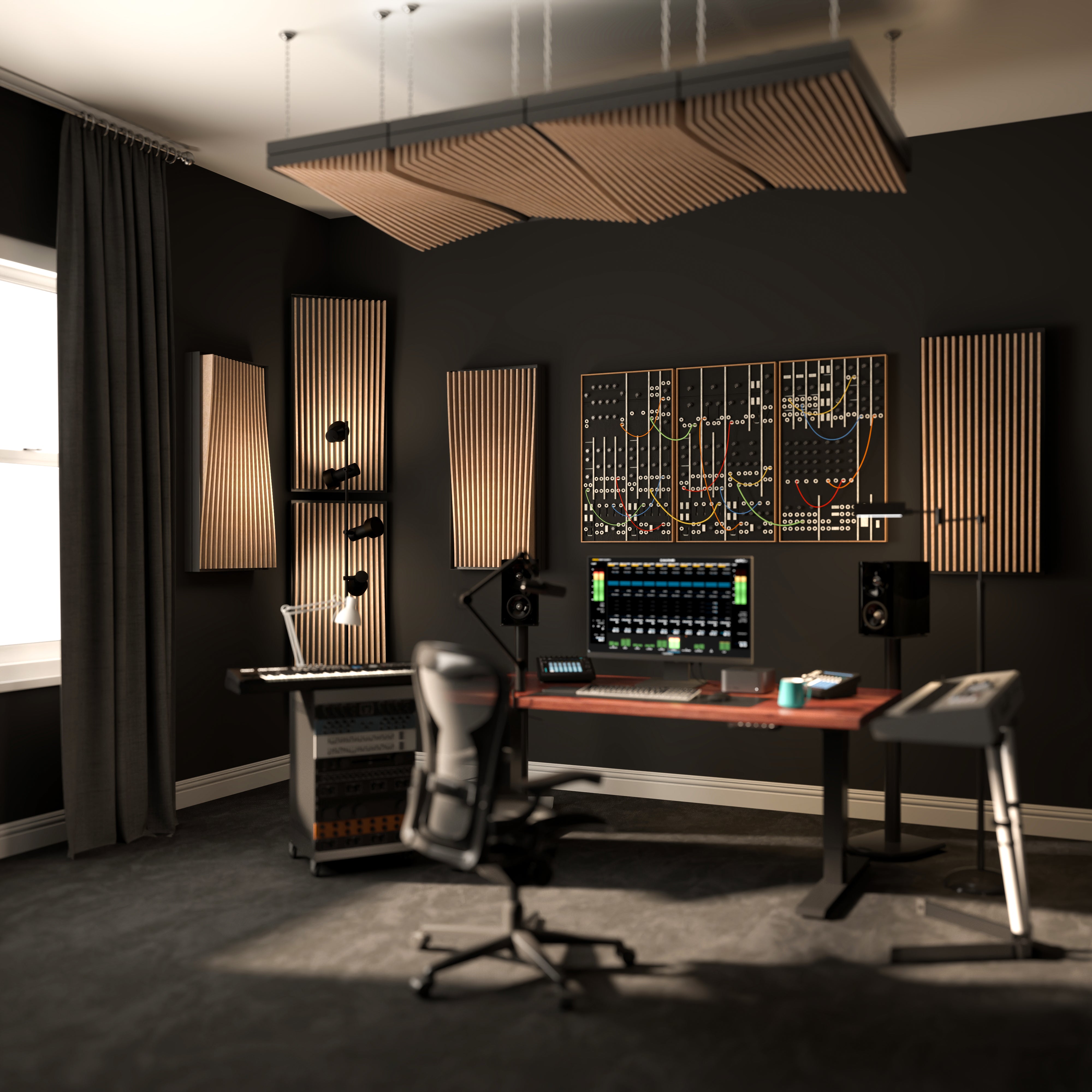 Moogdulation 吸音板組合 – 模組合成器壁飾+Patch Cables