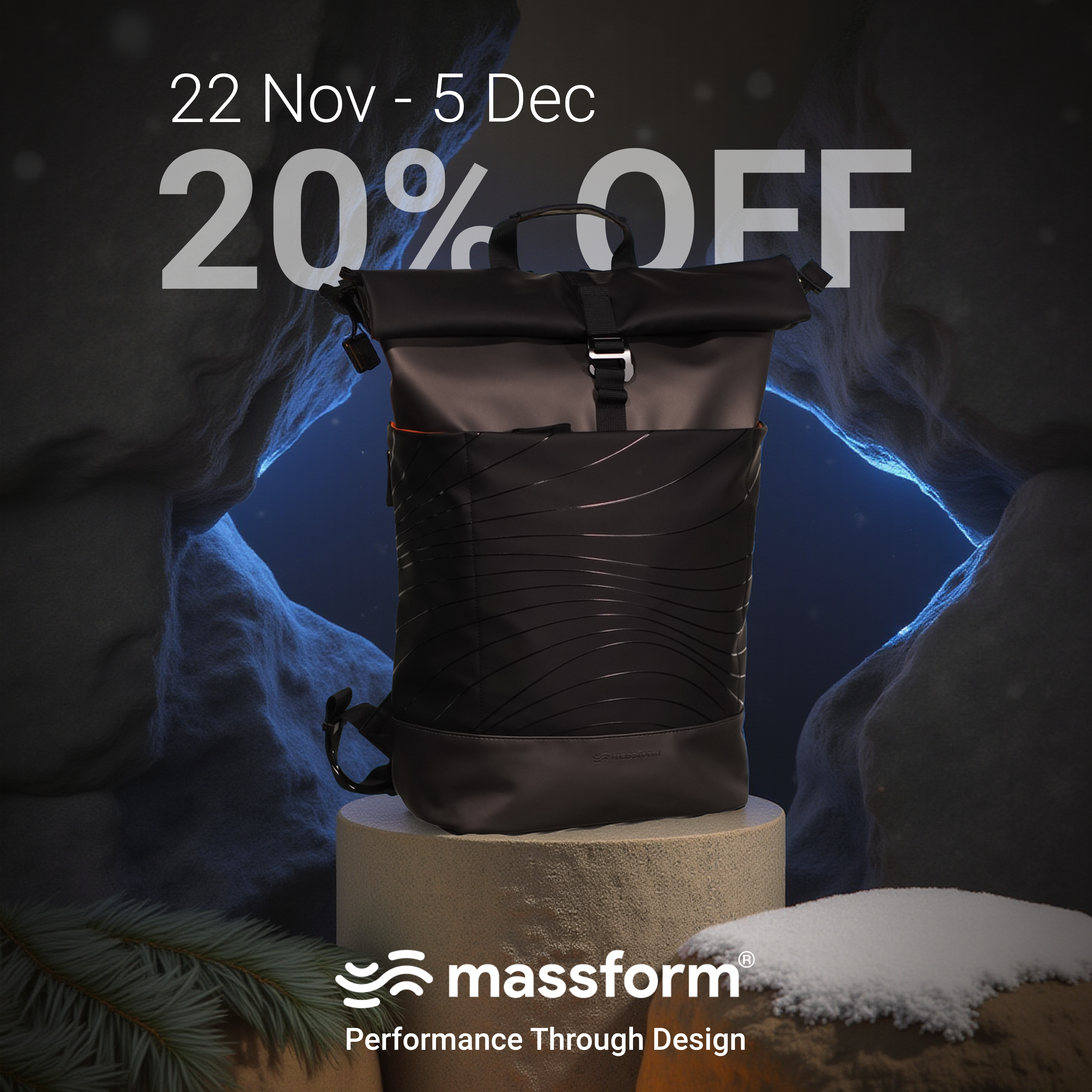 WAVE rolltop Backpack | water-resistant, laptop-ready, city-to-studio carry