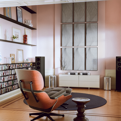 Surge Pro 2'x4' Acoustic Panel – Silver Nimbus with Air Gap
