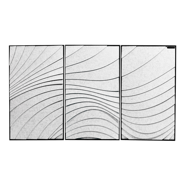 Wave Acoustic Panel Set – Silver Nimbus (3 Panels)