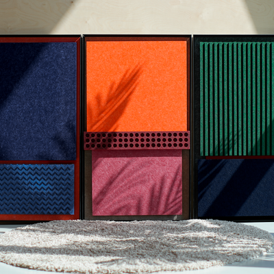 Color Field Acoustic Panel Set – Sculptural Colorfield Triptych