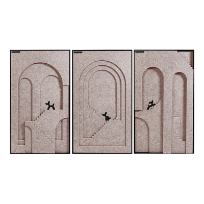 M.C. Escher Acoustic Panel Set – Sandstone (3 Panels)
