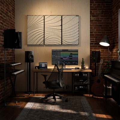 Wave Acoustic Panel Set – Silver Nimbus (3 Panels)