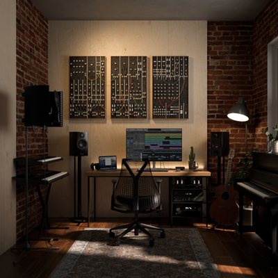 Moogdulation Acoustic Panel Set – Modular Synth Wall Art + Patch Cables