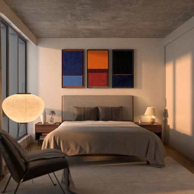 Color Field Acoustic Panel Set – Sculptural Colorfield Triptych