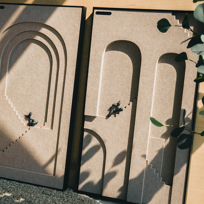M.C. Escher Acoustic Panel Set – Sandstone (3 Panels)