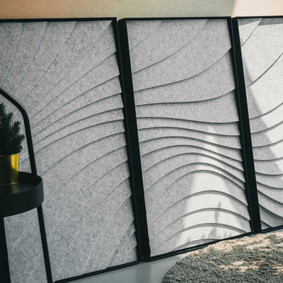 Wave Acoustic Panel Set – Silver Nimbus (3 Panels)