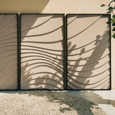 Wave Acoustic Panel Set – Sandstone (3 Panels)