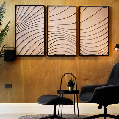 Wave Acoustic Panel Set – Sandstone (3 Panels)