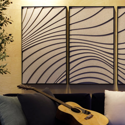 Wave Acoustic Panel Set – Sandstone (3 Panels)