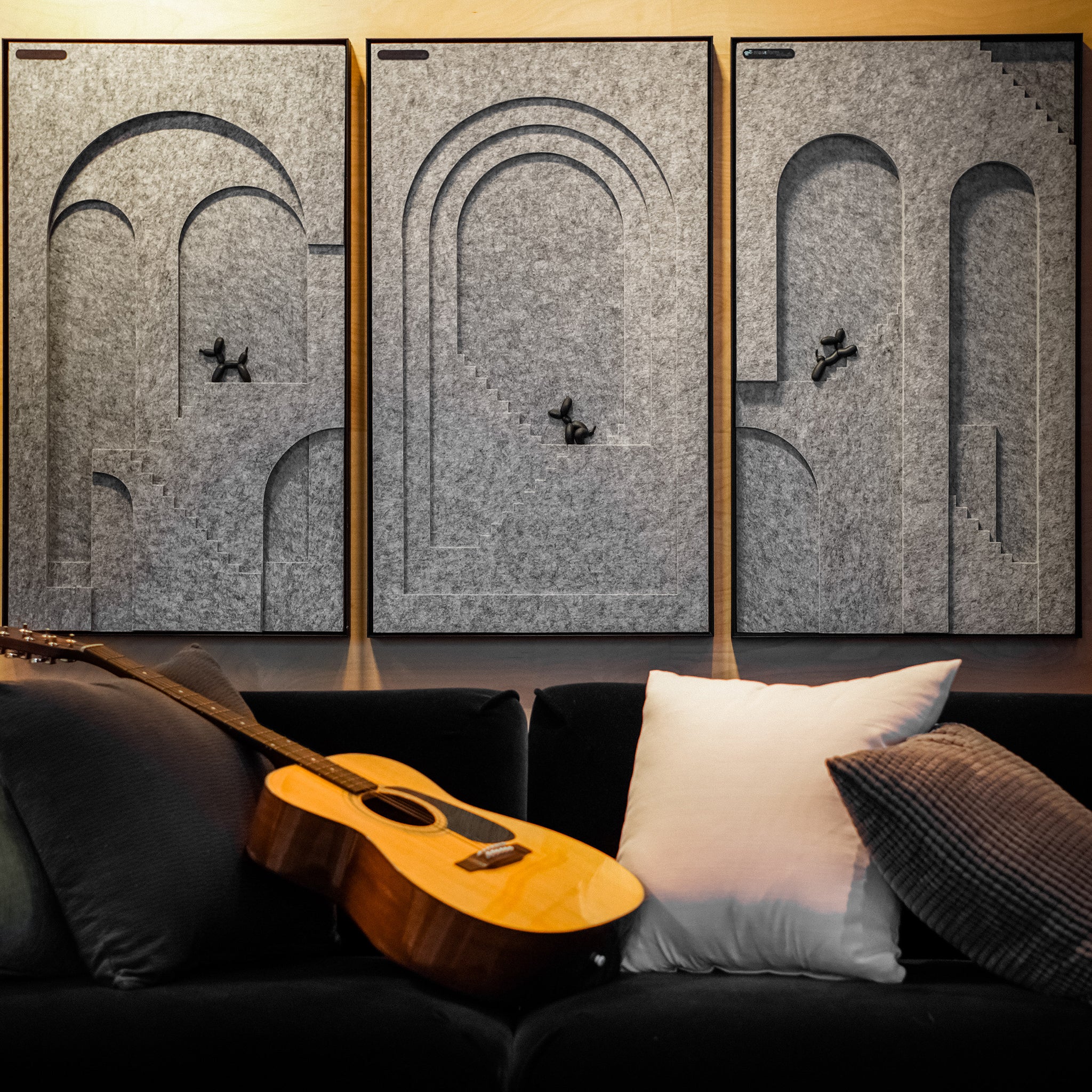 M.C. Escher Acoustic Panel Set – Moon Shadow (3 Panels)